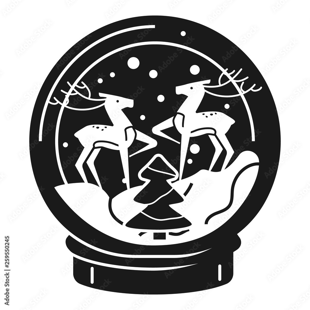Aufkleber deer snowglobe icon. simple illustration of deer snowglobe vector icon for web design isolated on wh