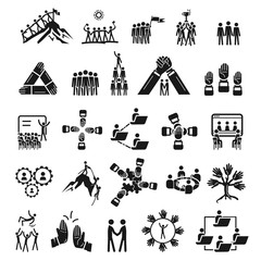 Cohesion icons set. Simple set of cohesion vector icons for web design on white background - obrazy, fototapety, plakaty