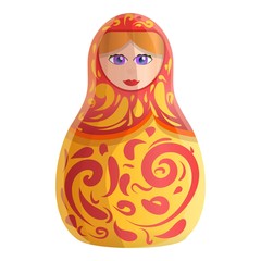 Decor nesting doll icon. Cartoon of decor nesting doll vector icon for web design isolated on white background