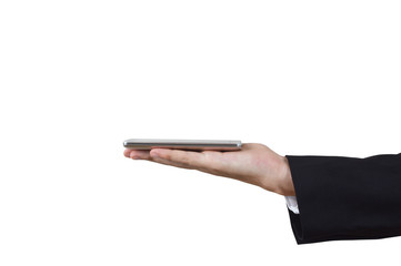 Businessman holding smart phone