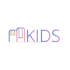 Kid sport rings swing logo. Cartoon of kid sport rings swing vector logo for web design isolated on white background