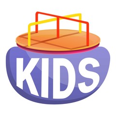 Kids merry-go-round logo. Cartoon of kids merry-go-round vector logo for web design isolated on white background