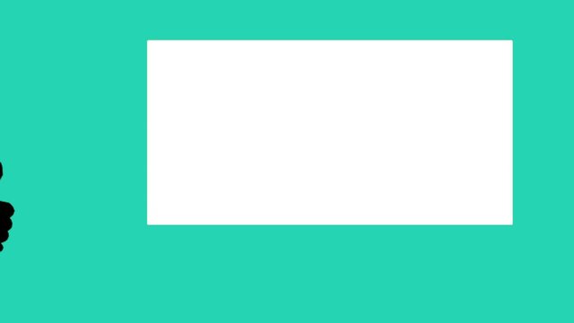 Stop motion of a template with blak space  for an explanation with different colors and with hands doing ok