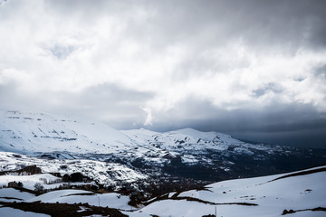This is a capture for a landscape during winter in north Lebanon the shot was taken in late march 2019 and you can see the beauty of the nature and the mountains