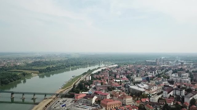Aerial view of Brcko district, Bosnia and Herzegovina