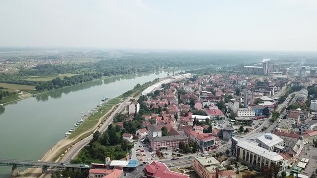 Aerial view of Brcko district, Bosnia and Herzegovina