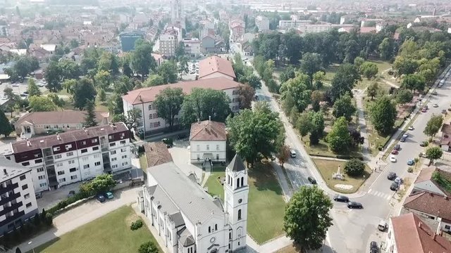 Aerial view of Brcko district, Bosnia and Herzegovina