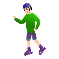 First ride inline skates icon. Cartoon of first ride inline skates vector icon for web design isolated on white background