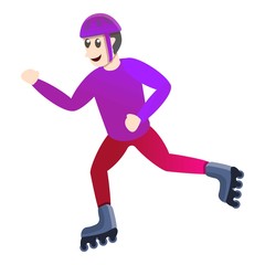 Fototapeta na wymiar Speed boy inline skates icon. Cartoon of speed boy inline skates vector icon for web design isolated on white background