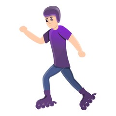 Children inline skates icon. Cartoon of children inline skates vector icon for web design isolated on white background