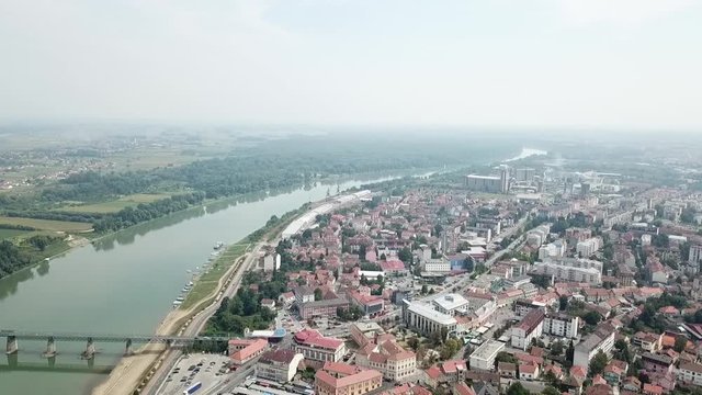 Aerial view of Brcko district, Bosnia and Herzegovina