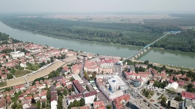 Aerial view of Brcko district, Bosnia and Herzegovina