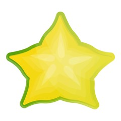 Cutted carambola icon. Cartoon of cutted carambola vector icon for web design isolated on white background