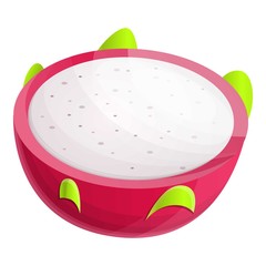 Cutted pitaya icon. Cartoon of cutted pitaya vector icon for web design isolated on white background