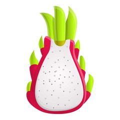 Pitaya half icon. Cartoon of pitaya half vector icon for web design isolated on white background
