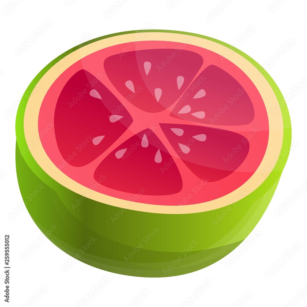 Poster half guava icon. cartoon of half guava vector icon for web design isolated on white background