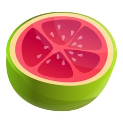Half guava icon. Cartoon of half guava vector icon for web design isolated on white background