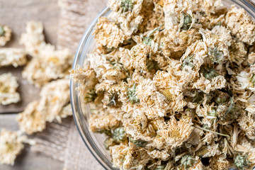 Dried chamomile. Drink.