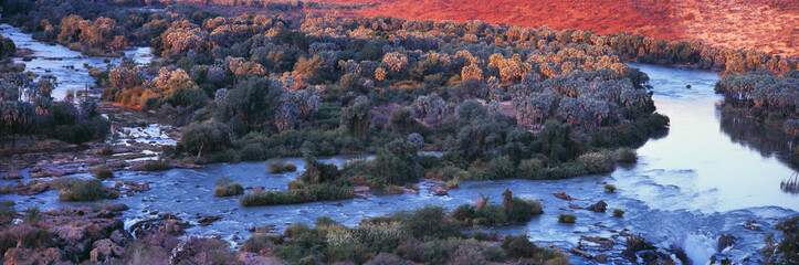 view of waterfall in namibia