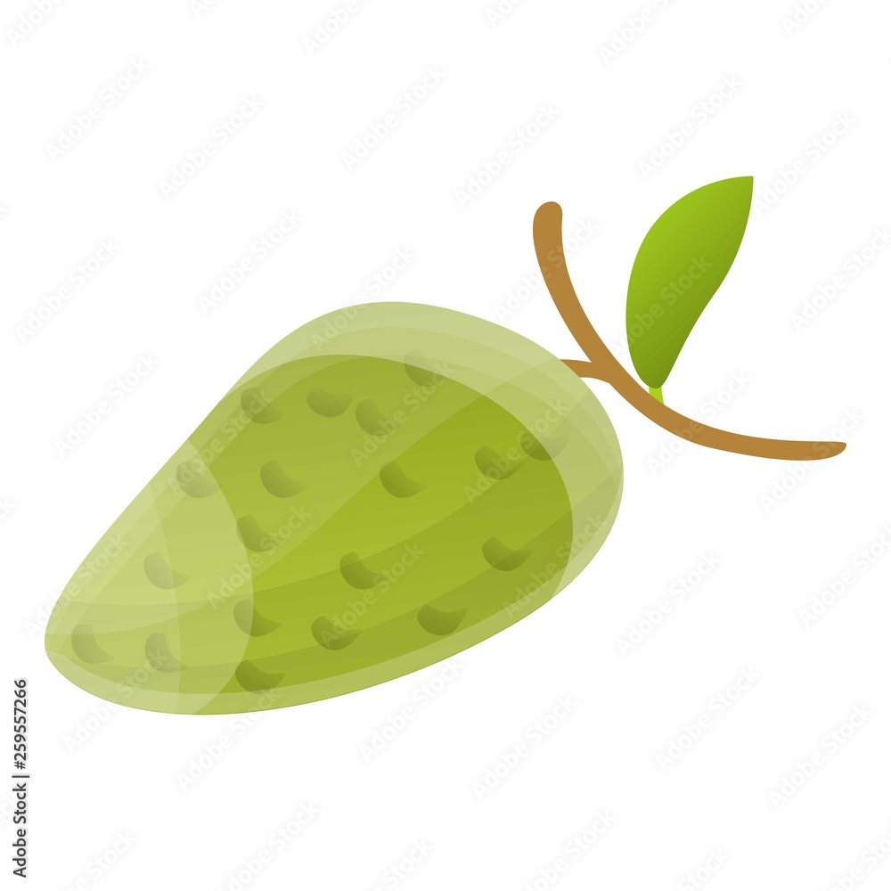 Aufkleber soursop on branch icon. cartoon of soursop on branch vector icon for web design isolated on white ba