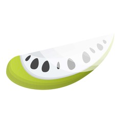 Slice of soursop icon. Cartoon of slice of soursop vector icon for web design isolated on white background