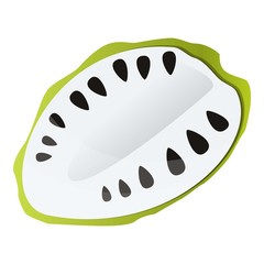 Tasty half soursop icon. Cartoon of tasty half soursop vector icon for web design isolated on white background