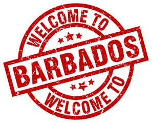 welcome to Barbados red stamp