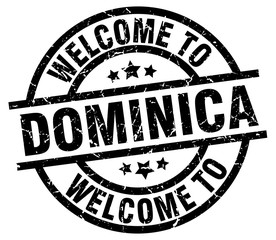 welcome to Dominica black stamp
