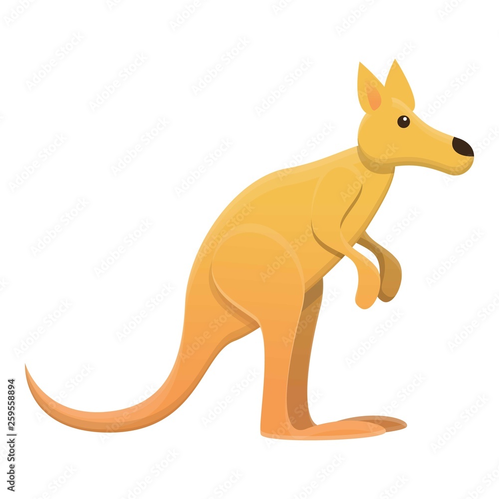 Poster kangaroo icon. cartoon of kangaroo vector icon for web design isolated on white background
