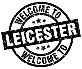 welcome to Leicester black stamp