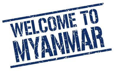 welcome to Myanmar stamp