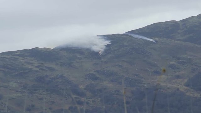 Close up of a building Mountain Forrest Fire on the McGillyCuddy Reeks