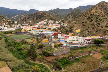 Fototapeta na wymiar Village of Vallehermoso at La Gomera. Canary Islands.Spain