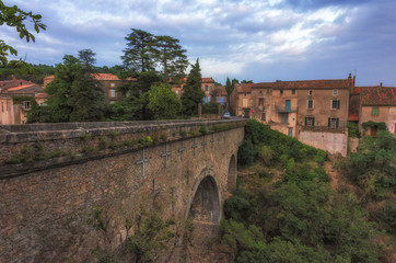 Medieval bridge at Montolieu, France