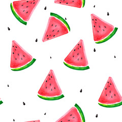 watercolor watermelon seamless pattern
