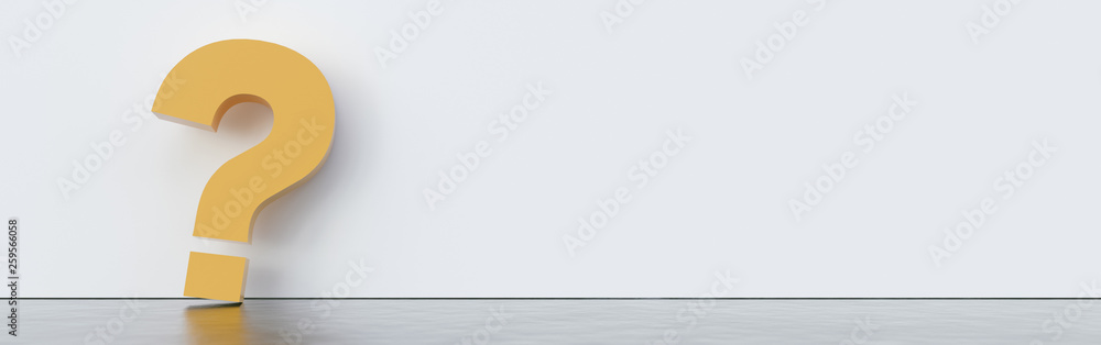 Poster colored question marks background concept. 3D Rendering.