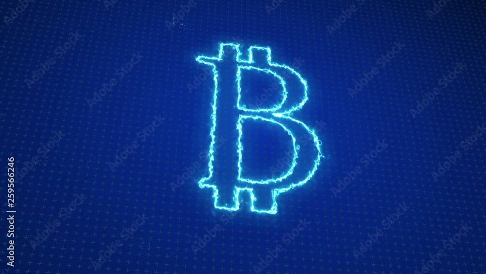 Poster seamless animation of original blockchain logo on futuristic technology background for broadcast and