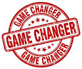 game changer red grunge round vintage rubber stamp
