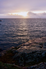 clouds sunset over sea in Norway 