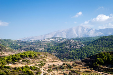Valley against the mountains of Rhodes island.