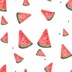 watercolor watermelon seamless pattern