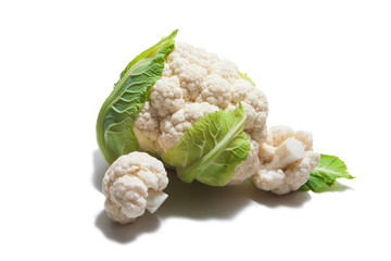 Cauliflower cabbage vegetable on white background. 
