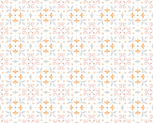 Vector Floral Ornamental Seamless Pattern. Geometric Flower Stylish Texture. Abstract Retro Tile Texture.
