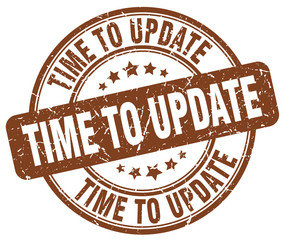 time to update brown grunge round vintage rubber stamp