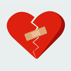 Heart broken vector icon, Valentine's Day 
