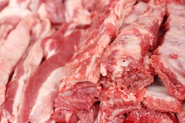 Raw pork for cooking at street food