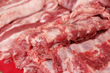 Raw pork for cooking at street food