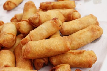 fried spring rolls traditional for appetizer food