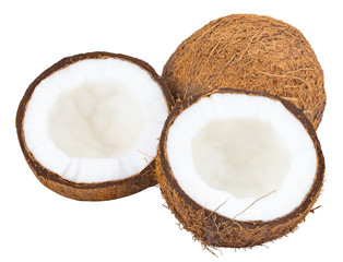 coconuts isolated on the white background  with clipping path