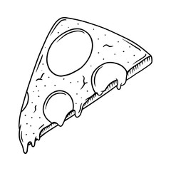 Pizza slice vector illustration. Pizza drawing art.